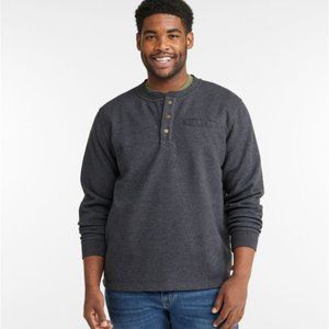 Men's Grey Waffle Fleece Henley - Size XL‎ Tall
